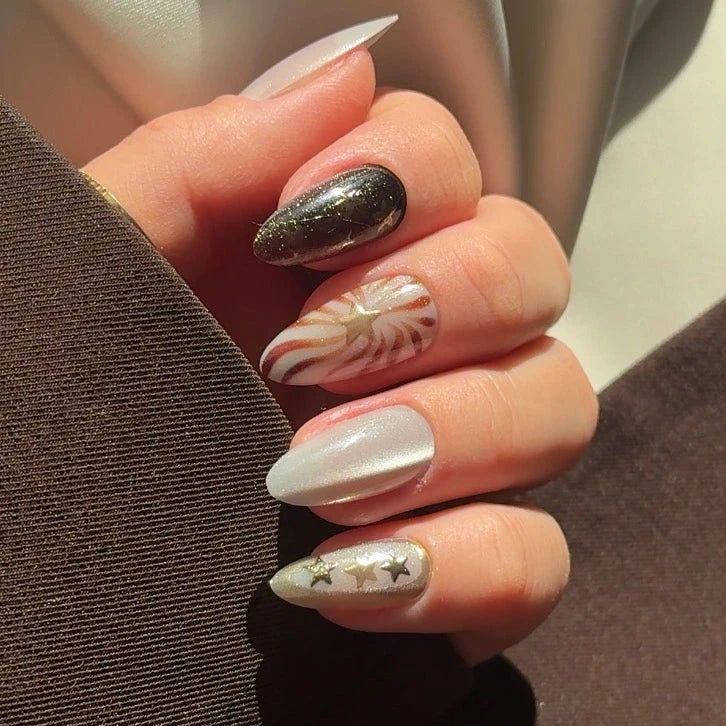 Crystal Petals 3D NAILDZ Softgel Press On Nails (inkl. Klebesticker & Nagelkleber)