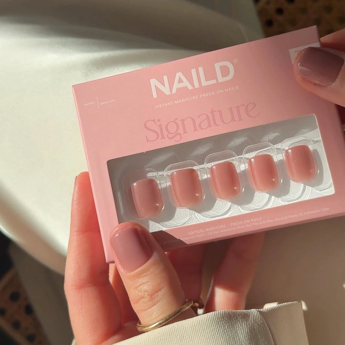 Vintage short XXS Square Softgel Press On Nails (inkl. Klebesticker & Nagelkleber)