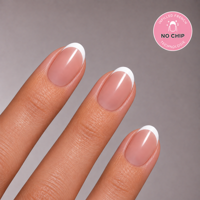 French Round Infilled Technologie Softgel Press On Nails (inkl. Klebesticker & Nagelkleber)