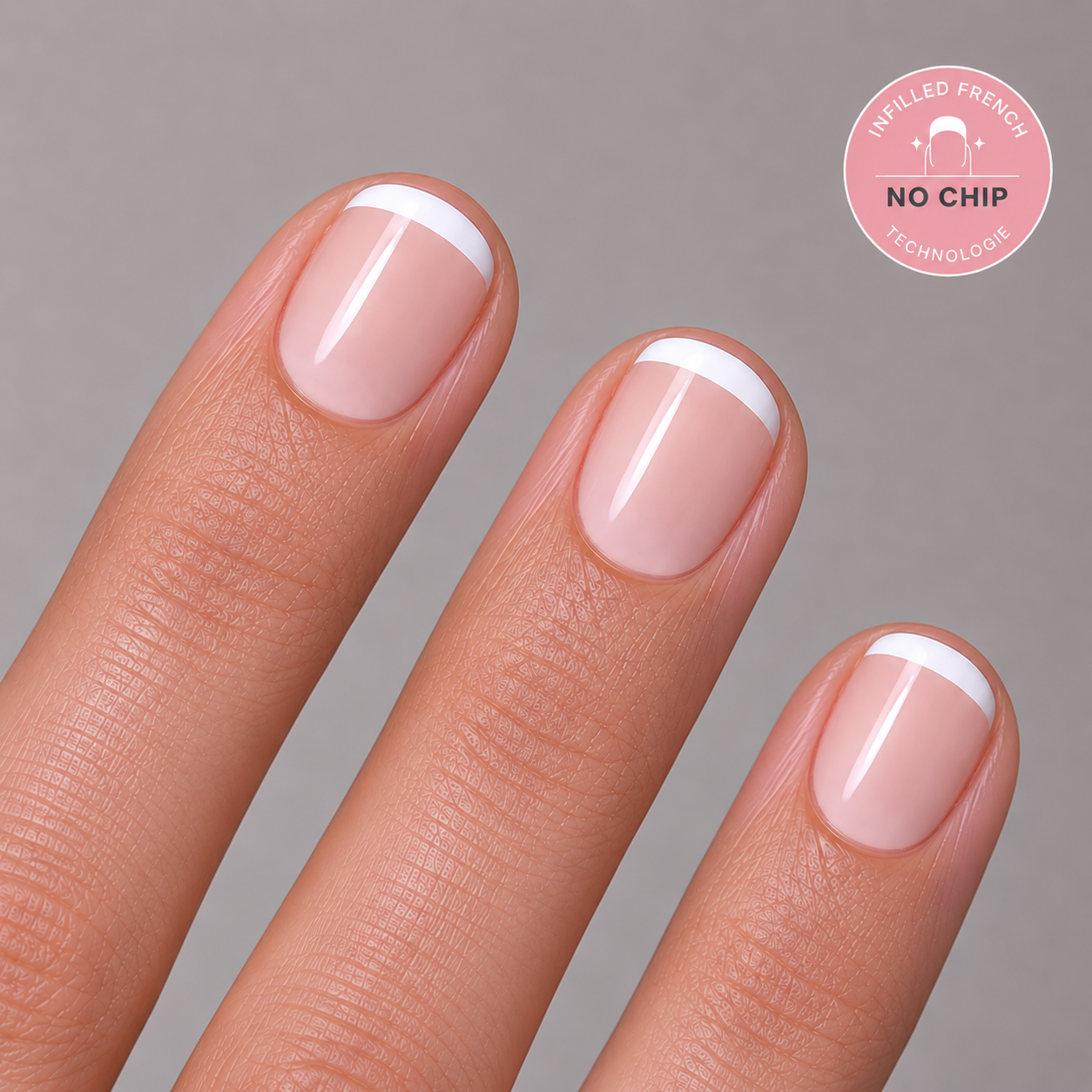 Fine French XXS Infilled French Softgel Press On Nails (inkl. Klebesticker & Nagelkleber)