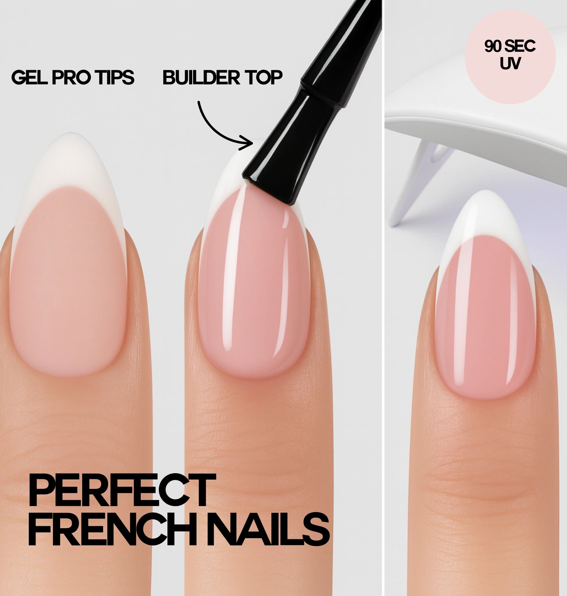 Gel Pro Softgel Tips French short square (Zum Aushärten mit einer UV Lampe)