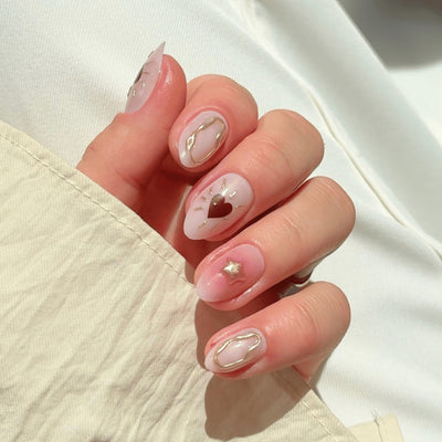 Pure heart Almond 3D NAILDZ Softgel Press On Nails (inkl. Klebesticker & Nagelkleber) (Kopie)