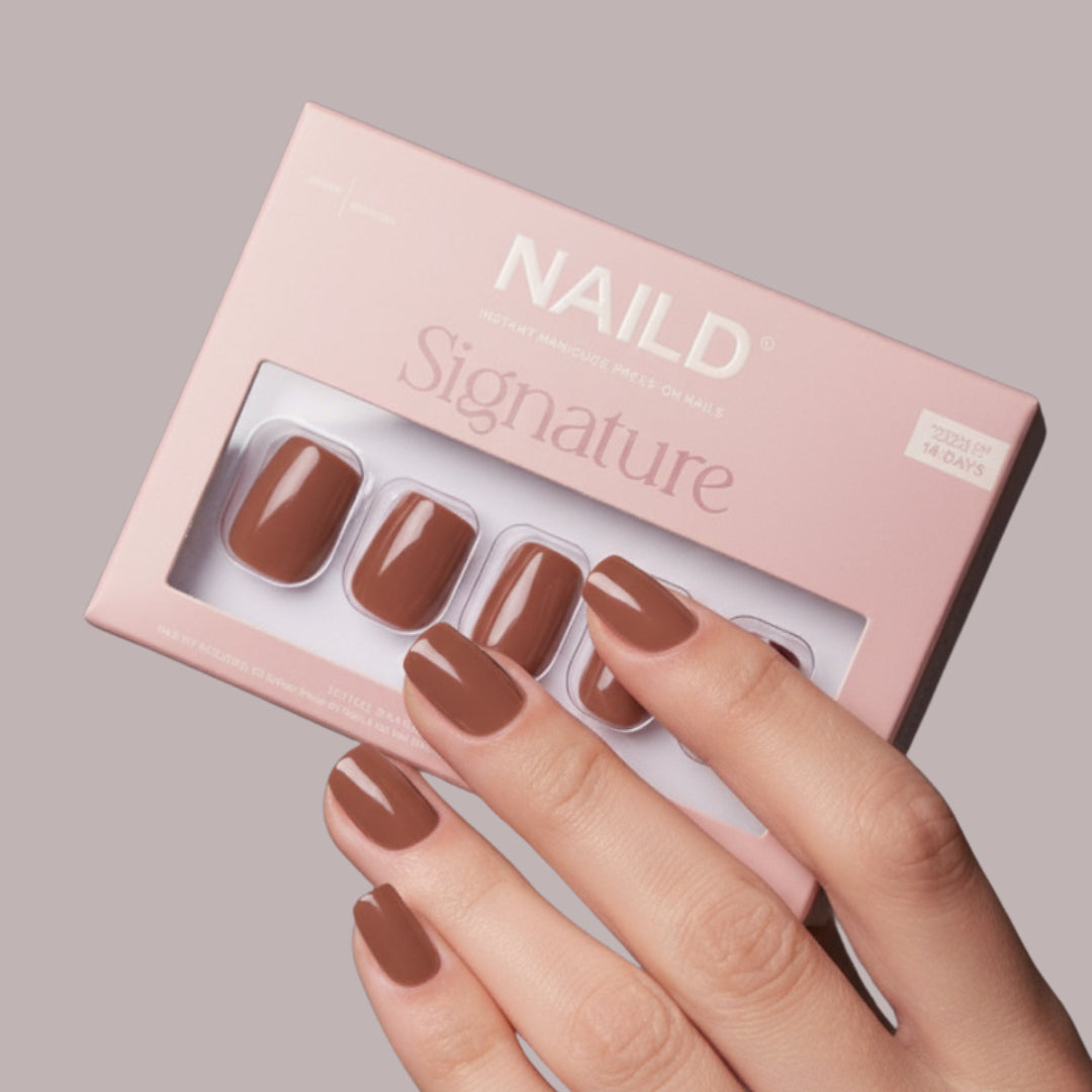 Cashmere Short Square Softgel Press On Nails (inkl. Klebesticker & Nagelkleber)