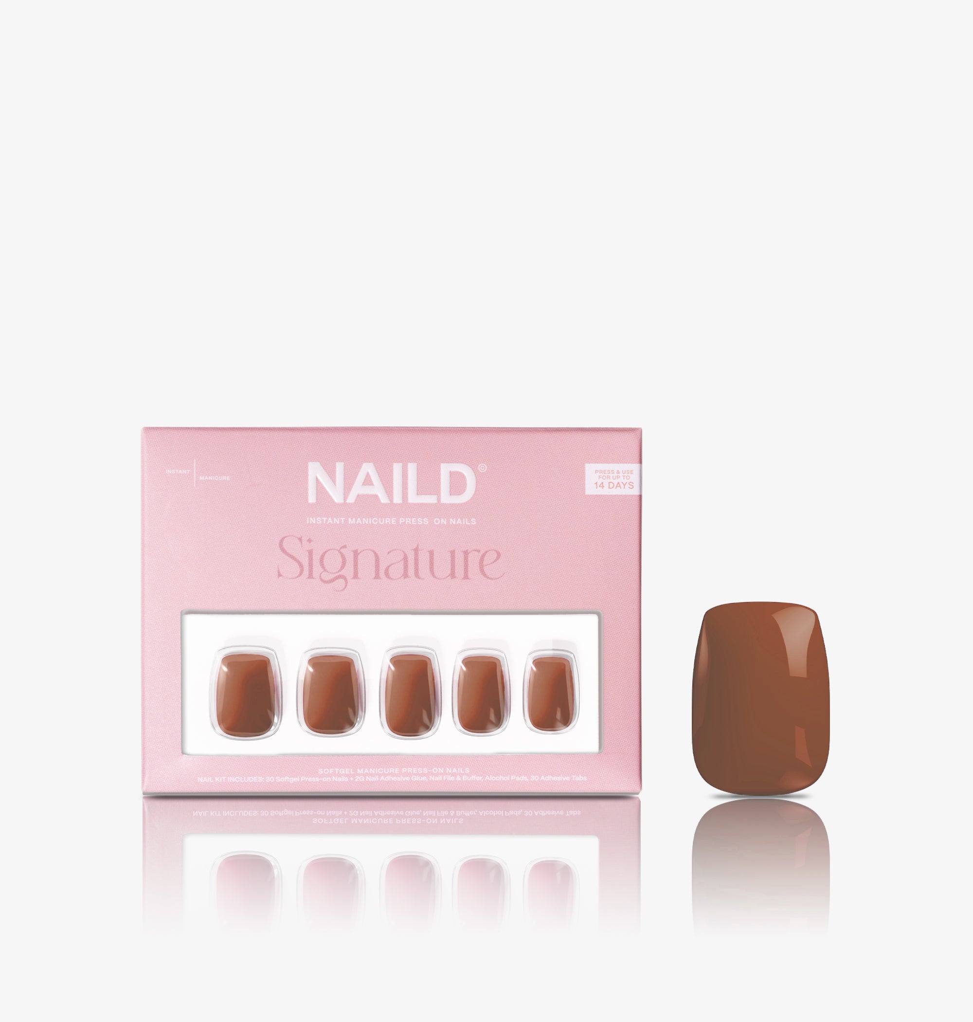 Cashmere Short Square Softgel Press On Nails (inkl. Klebesticker & Nagelkleber)