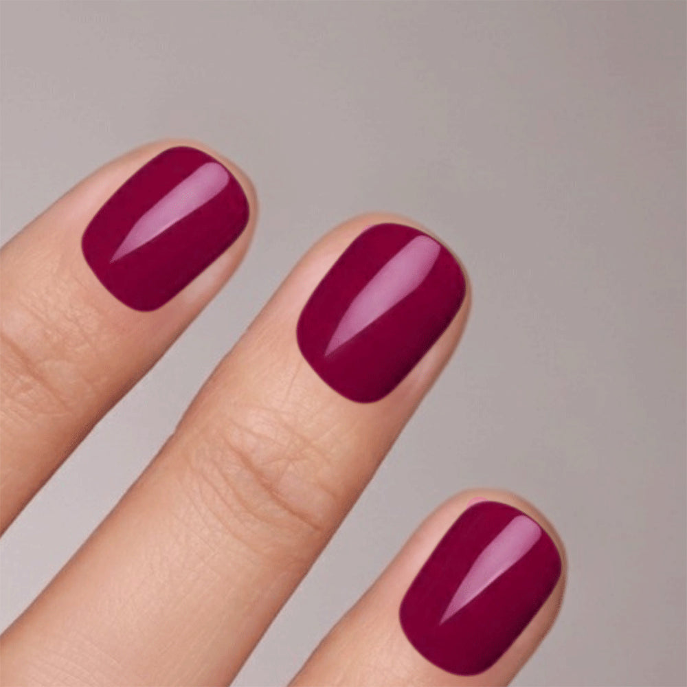 Unghie Press-On Softgel Quadrate Corte Vino (incl. adesivi e colla per unghie)