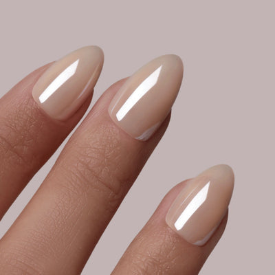 Glazed pearl almond Softgel Press On Nails (inkl. Klebesticker & Nagelkleber)