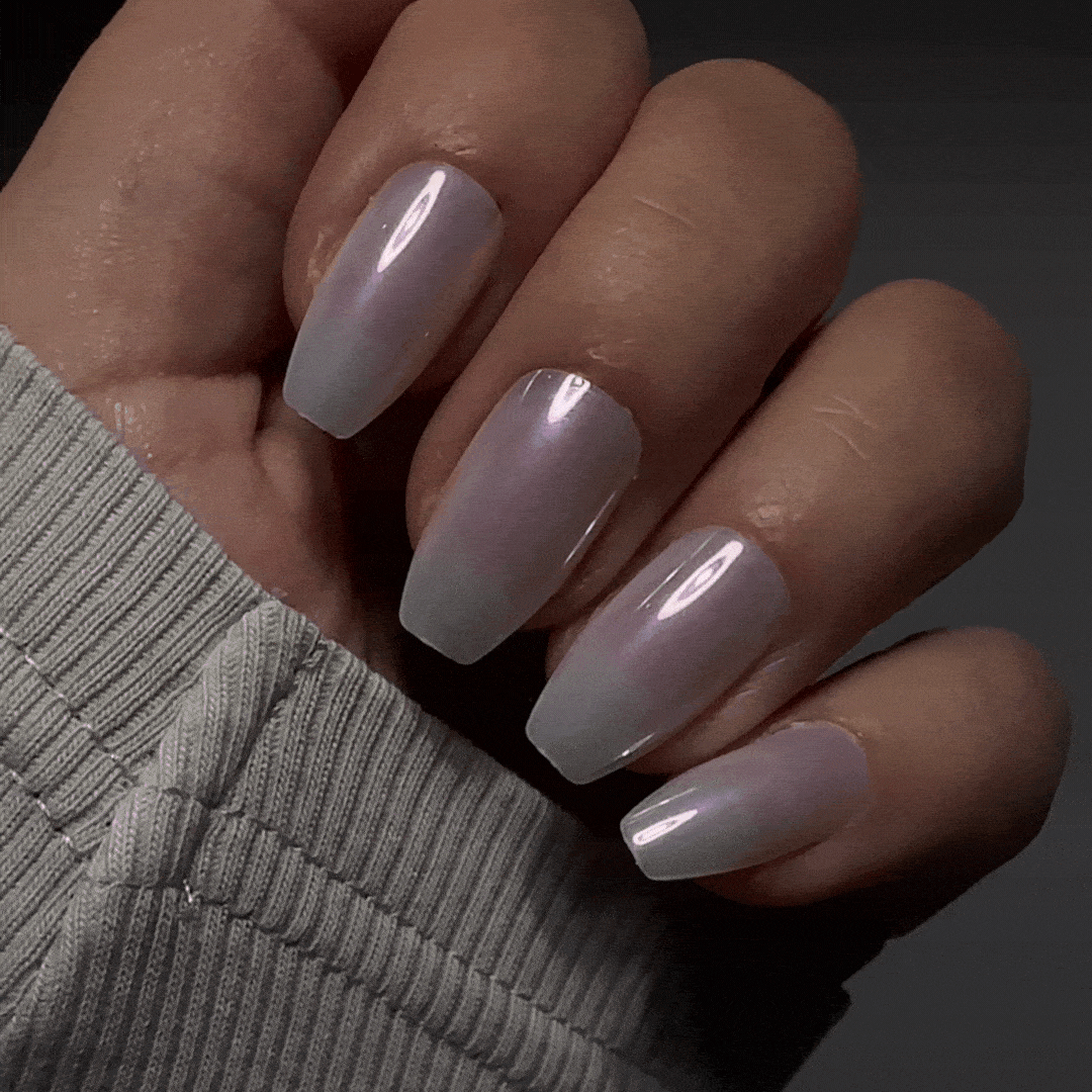 GLAZED Pearl coffin Softgel Press on Nails (Limited Edition)