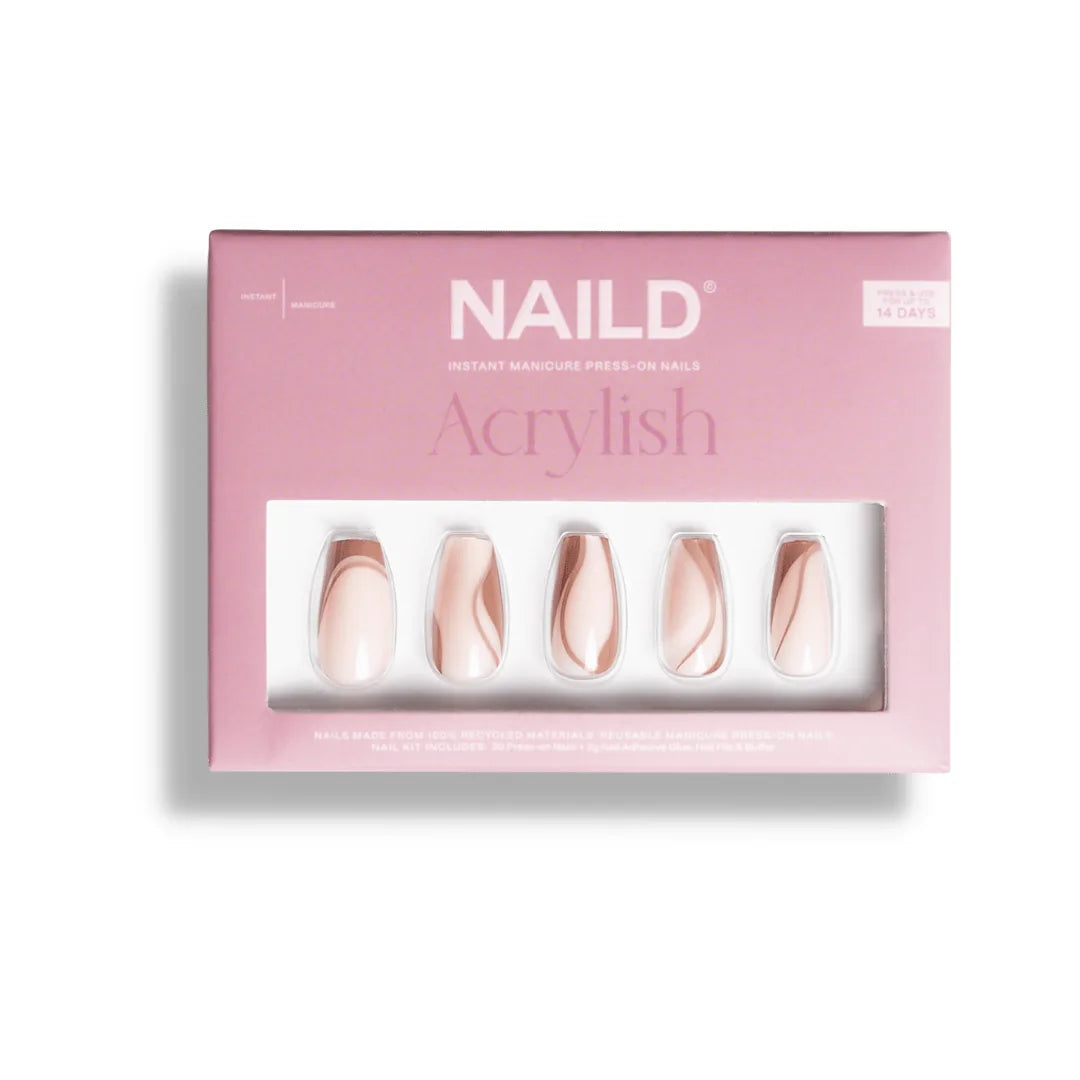Brown Swirl coffin Softgel Press On Nails – Galerie