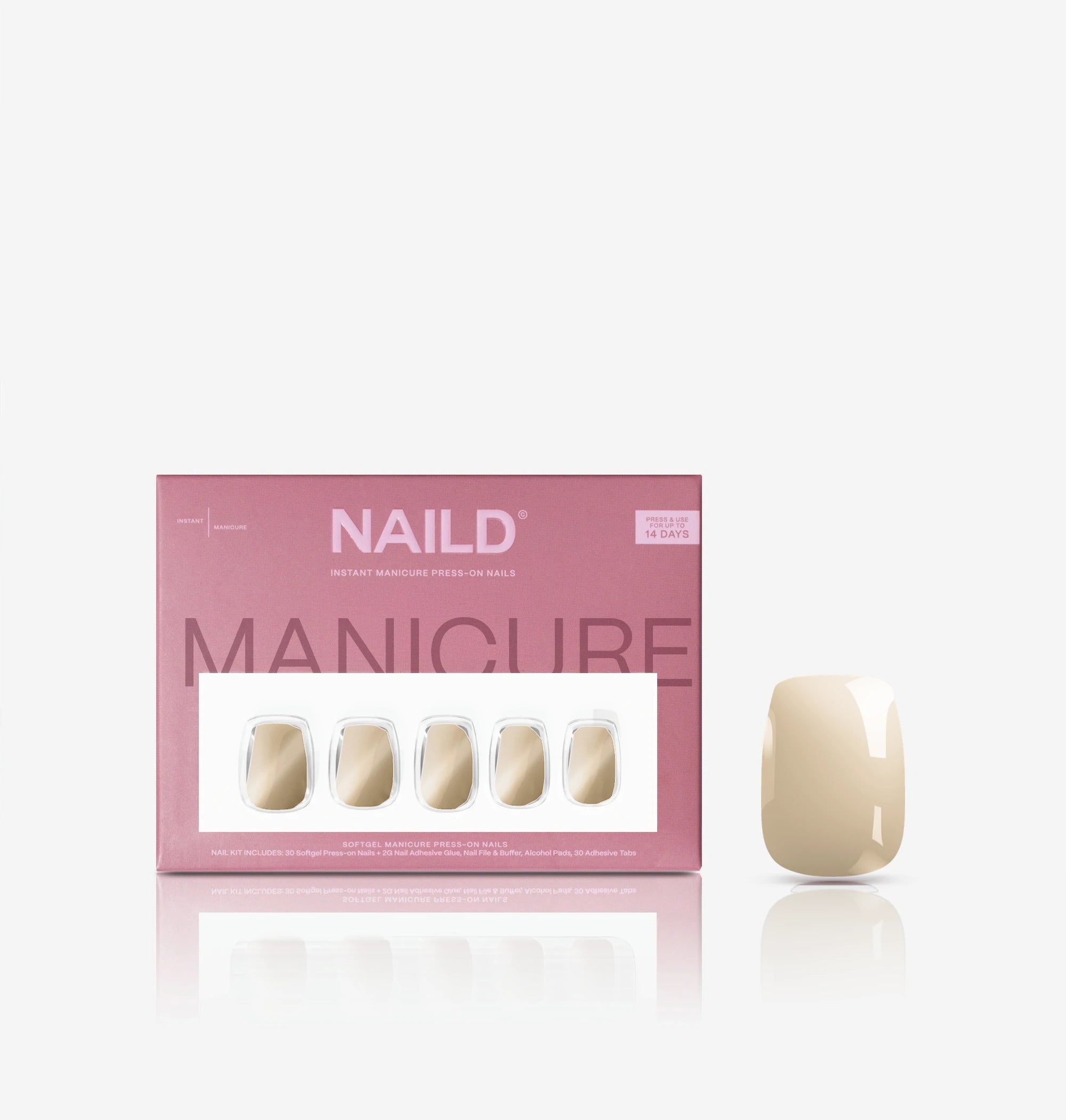 Butter Chrome Short Square Softgel Press On Nails (inkl. Klebesticker & Nagelkleber)