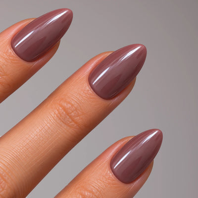 Cocoa Nude Chrome Almond Softgel Press On Nails (inkl. Klebesticker & Nagelkleber)