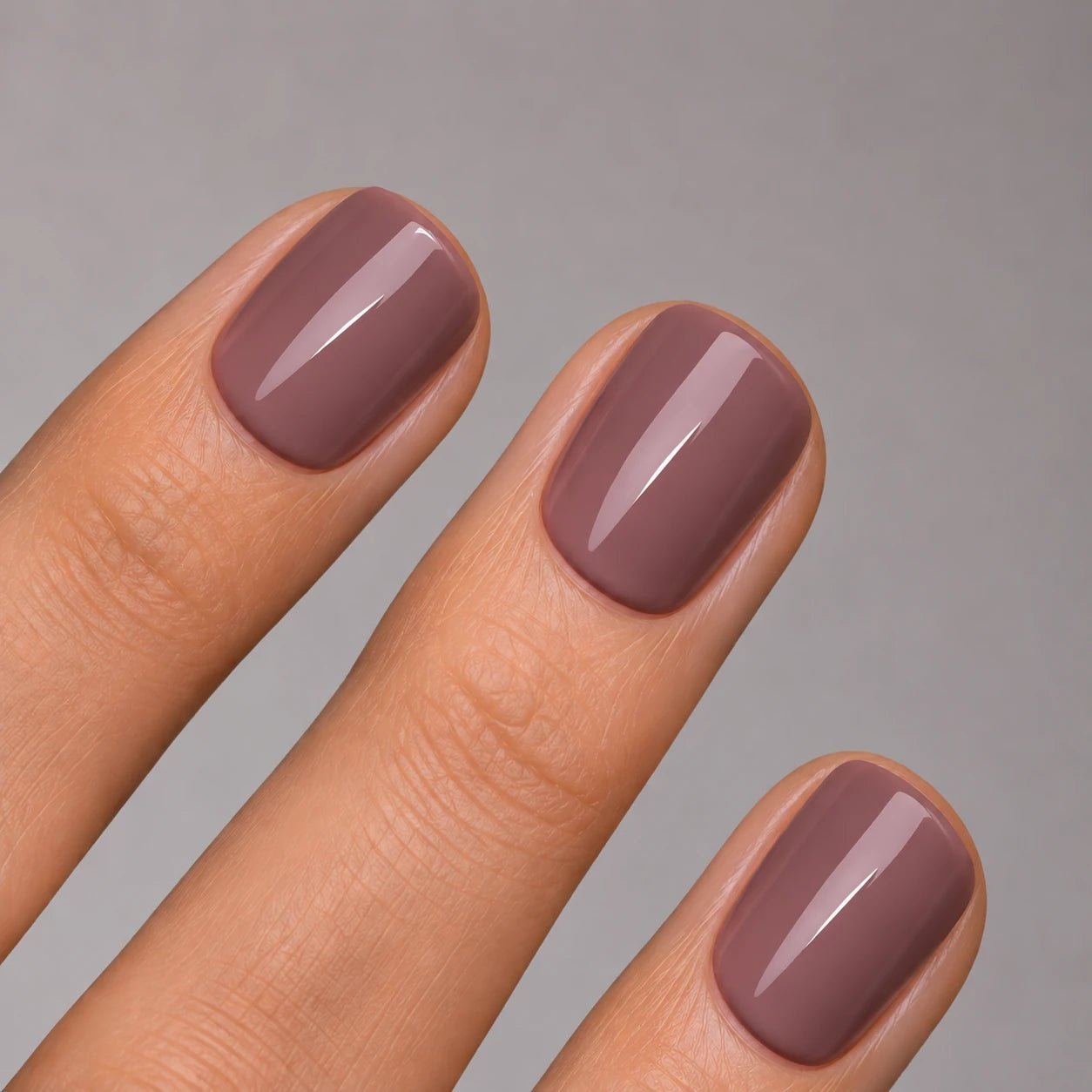 Cocoa Nude Chrome Short XXS Square Softgel Press On Nails (inkl. Klebesticker & Nagelkleber)
