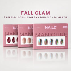 NAILD Fall Glam Bundle – Wine Silk, Glazed Coffee Vanilla, Dragonfly Short XS Rounded (2+1 gratis)
