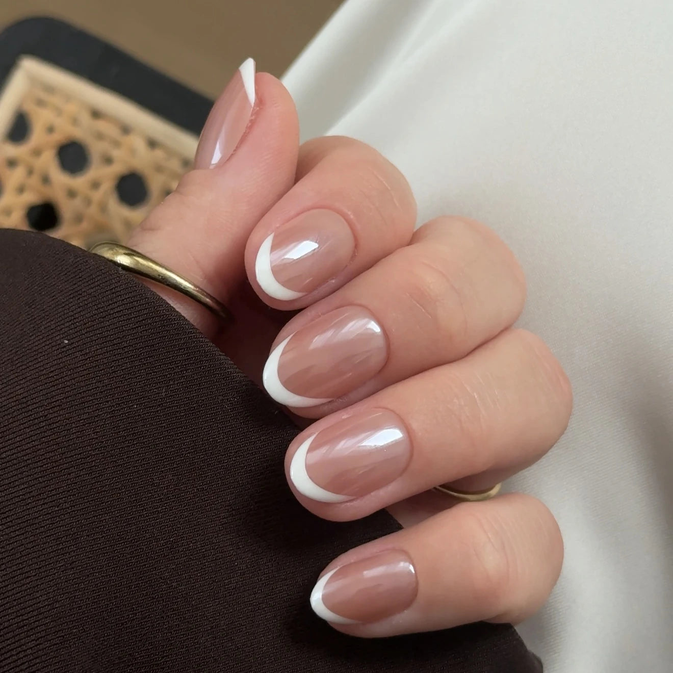 French Round Chrome Softgel Press On Nails (inkl. Klebesticker & Nagelkleber)