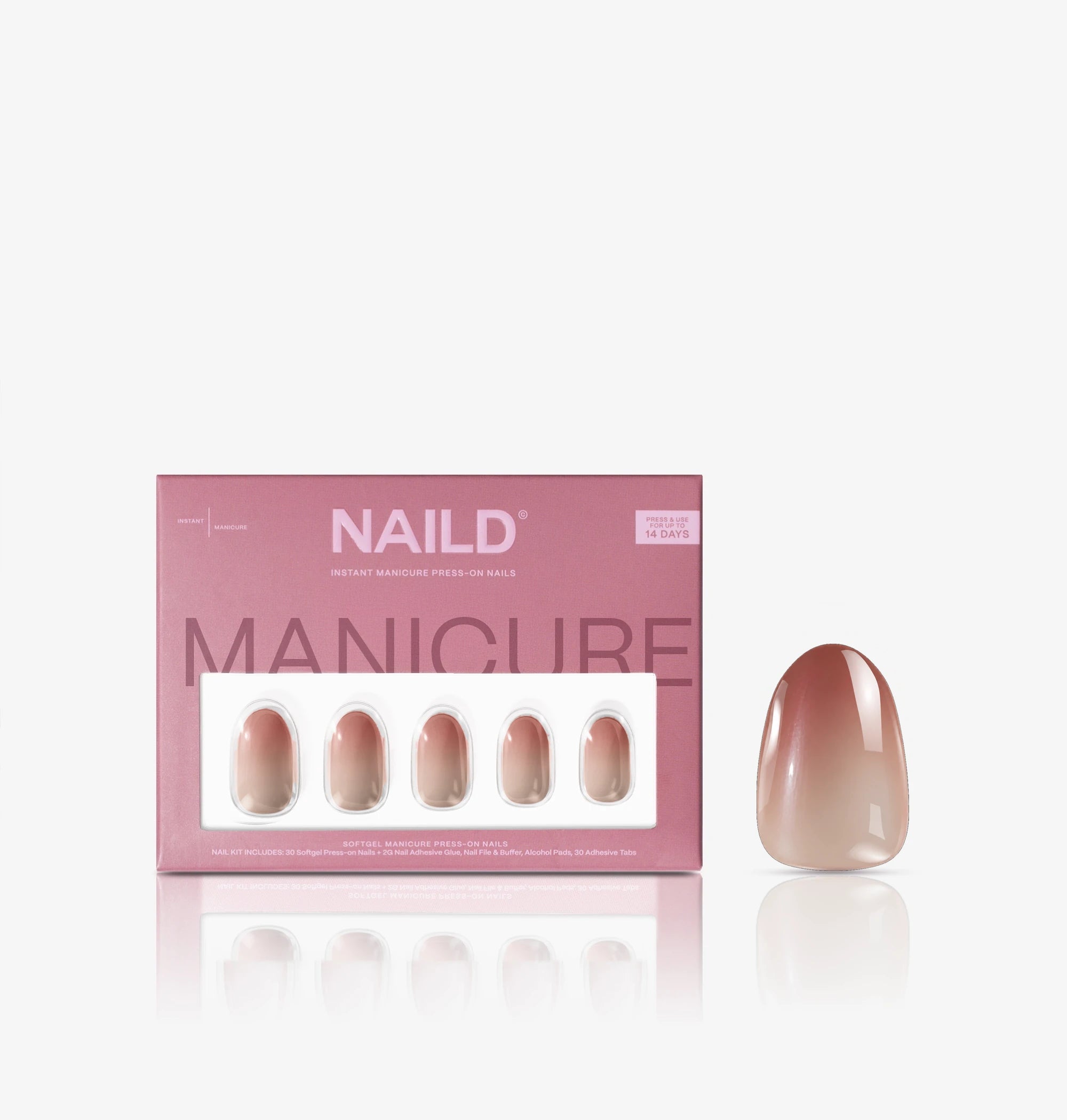 Glazed Coffee Vanilla Short Rounded Softgel Press on Nails (inkl. Klebesticker & Nagelkleber)