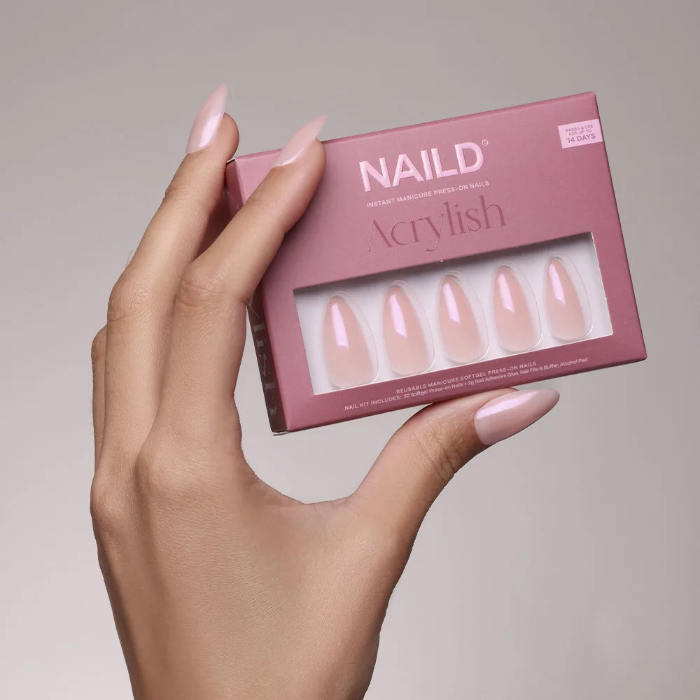 Glazed rose almond extra-long Softgel Press On Nails – Galerie