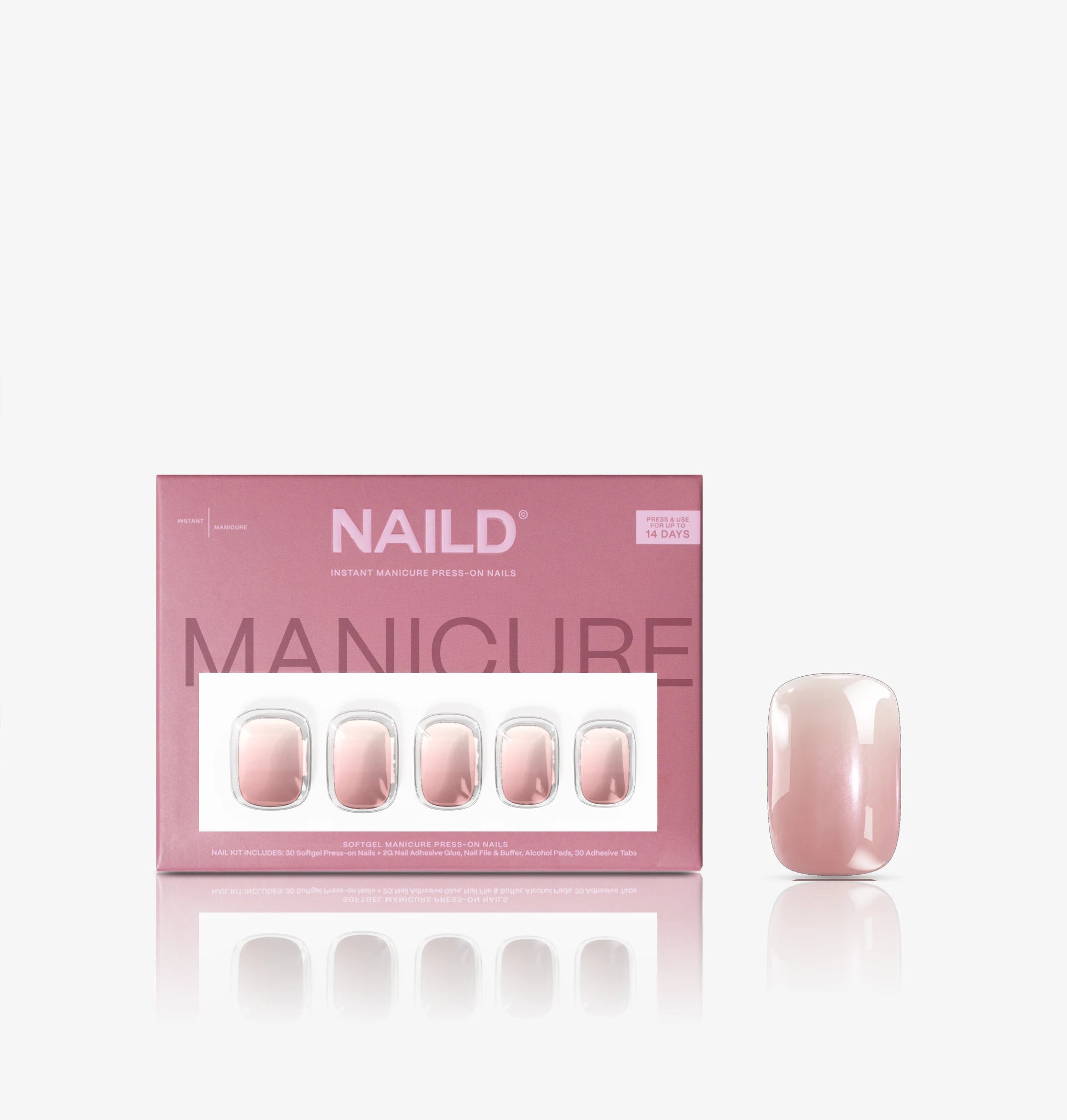 Milkshake Chrome Short XXS Square Softgel Press On Nails (inkl. Klebesticker & Nagelkleber)
