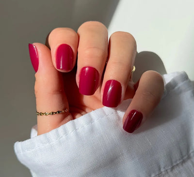 Ruby short s square Softgel Press On Nails (inkl. Klebesticker & Nagelkleber)