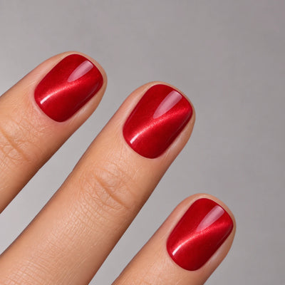 Scarlet Glass Cateye Short XXS Square Softgel Press On Nails (inkl. Klebesticker & Nagelkleber)