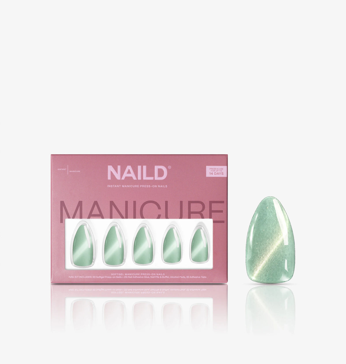 NAILD Sugar Mint Almond Softgel Press-On Nails Verpackung