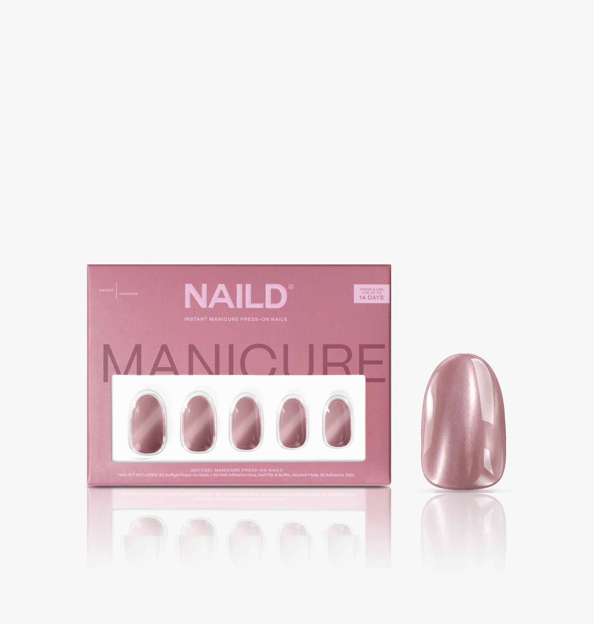 Vintage Chrome Short Rounded Softgel Press On Nails (inkl. Klebesticker & Nagelkleber)