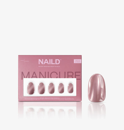 Vintage Chrome Short Rounded Softgel Press On Nails (inkl. Klebesticker & Nagelkleber)