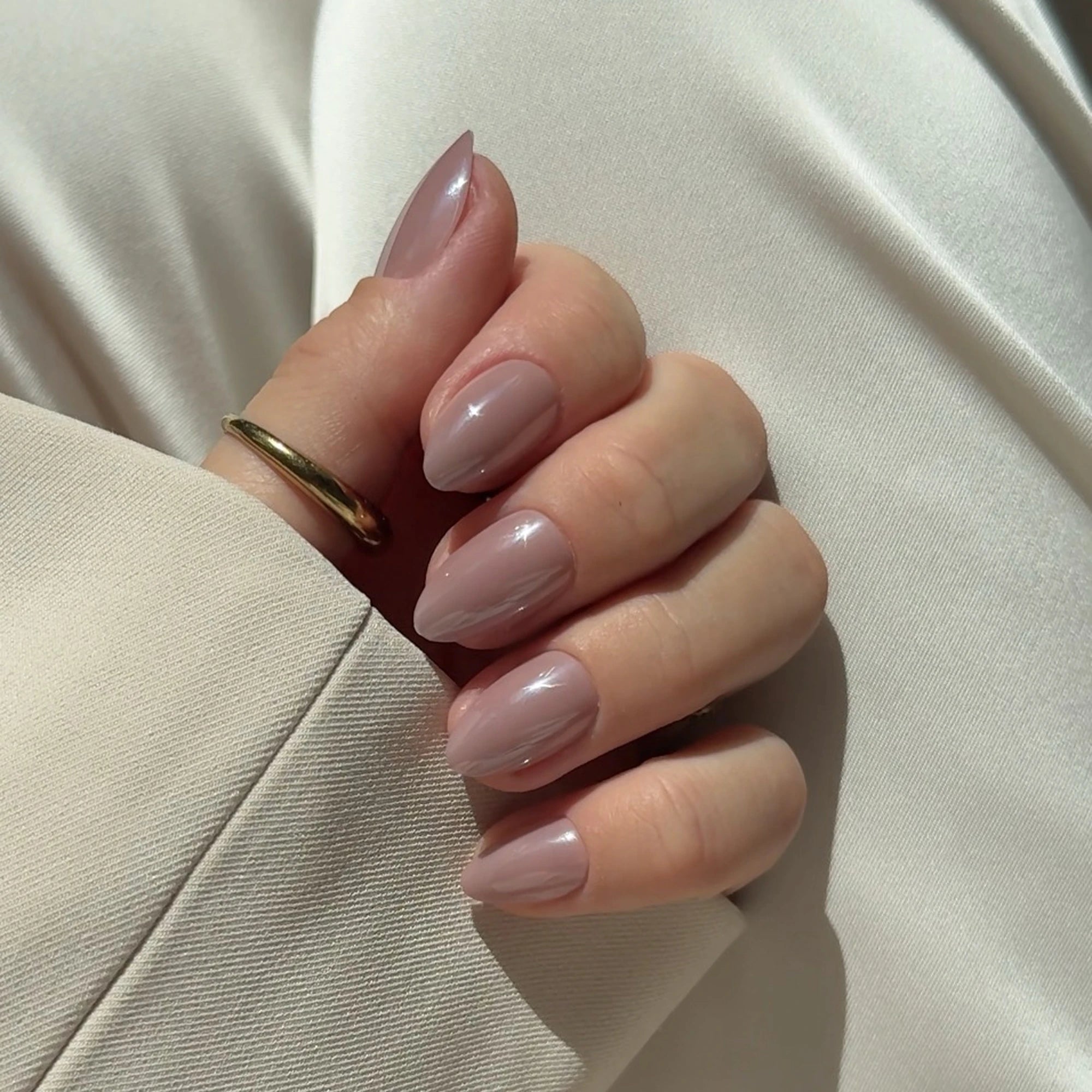 Vintage Glaze Almond Softgel Press On Nails (inkl. Klebesticker & Nagelkleber)