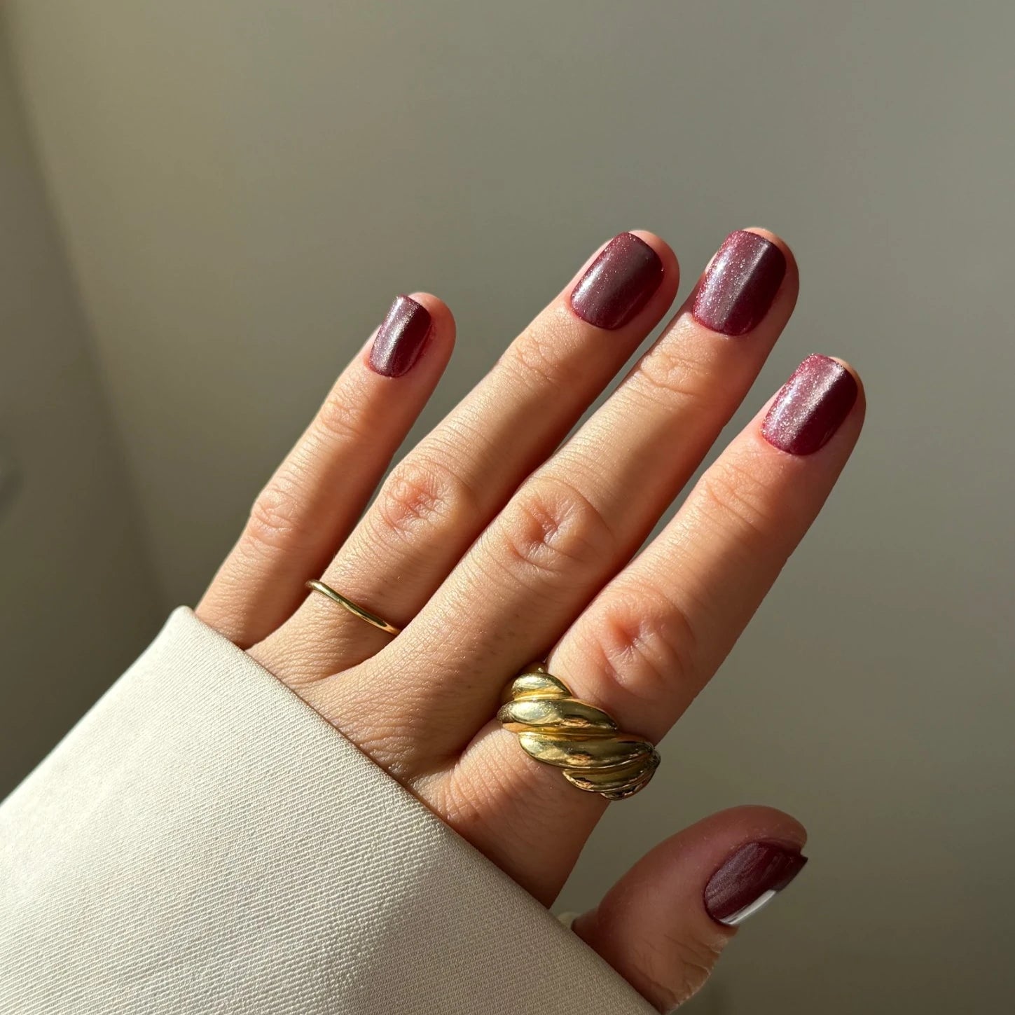 Wine Cat Eye I Unghie Press-On XXS Square Softgel (incl. adesivi e colla per unghie)