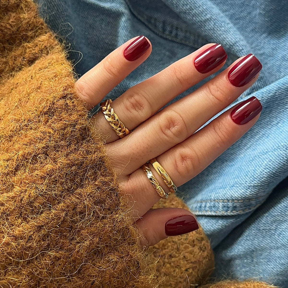 Wine short s square Softgel Press on Nails – Galerie