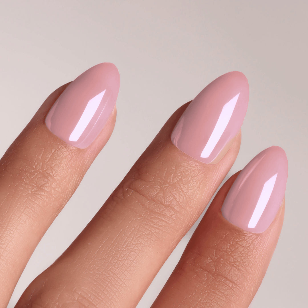 Glazed pearl ACRYLISH (almond) soft gel artificial nails (NEW)