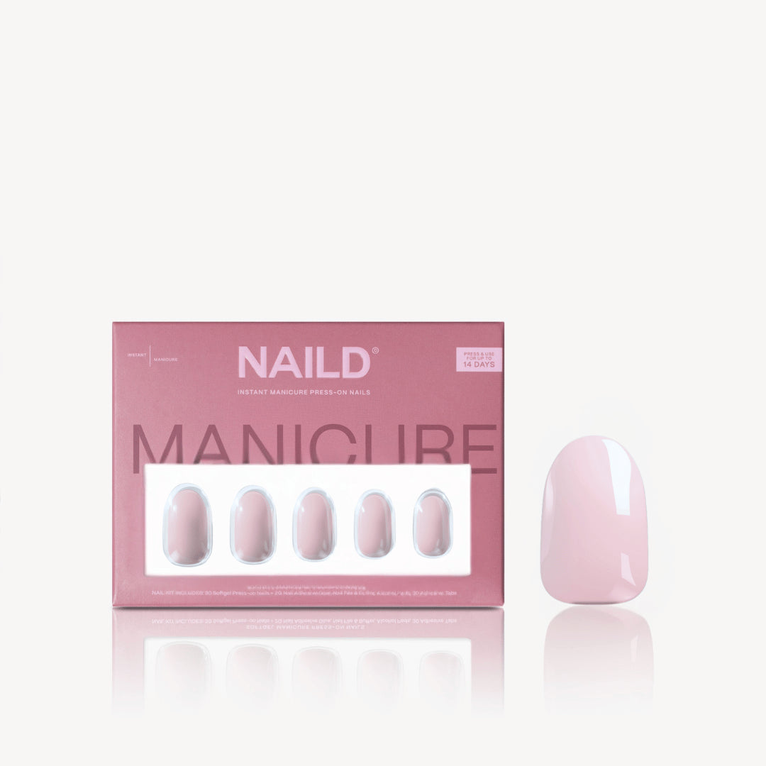 Pearly Round Softgel Press On Nails (inkl. Klebesticker & Nagelkleber)