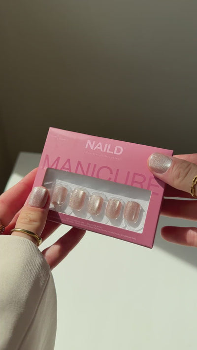 NAILD Pixie Blush XXS Square Press-On Nails – Show-off Video 1