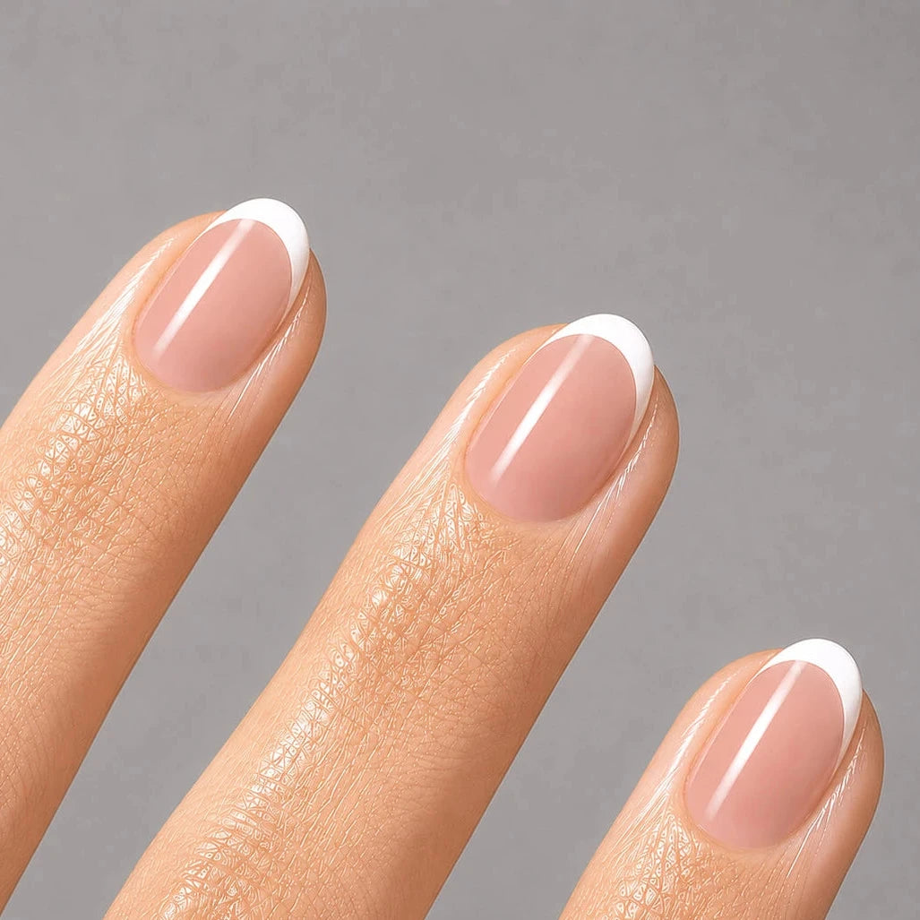 French Round M Infilled Technologie Softgel Press On Nails (inkl. Klebesticker & Nagelkleber)