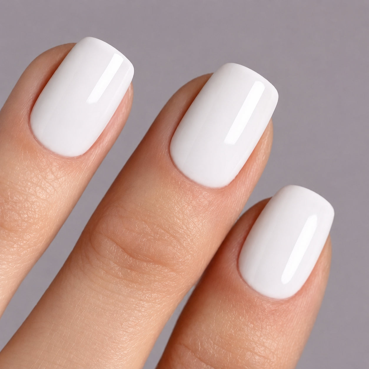 White short S square Softgel Press on Nails (inkl. Klebesticker & Nagelkleber) Limitiert