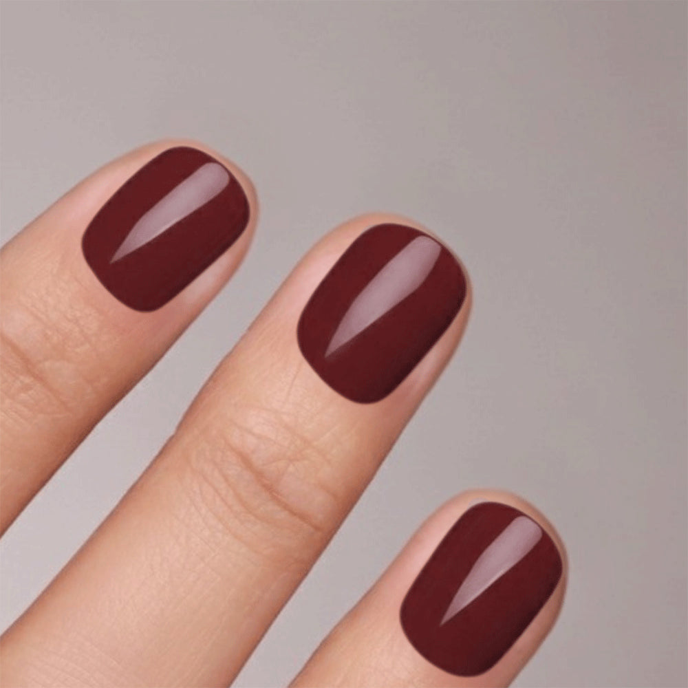 Unghie Press-On Softgel Quadrate Corte Vino (incl. adesivi e colla per unghie)