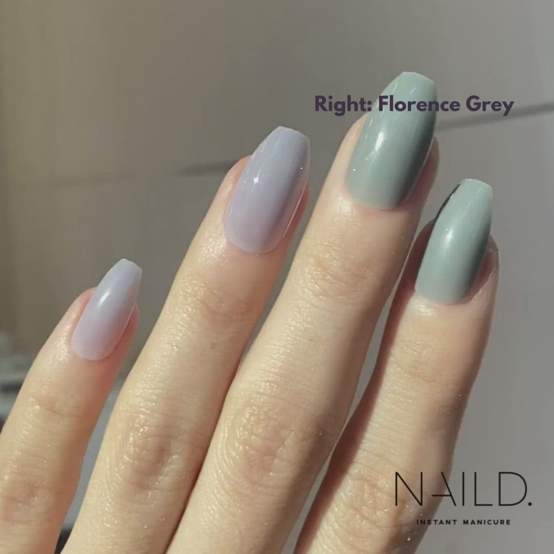 Florence Grey Coffin Press on Nails