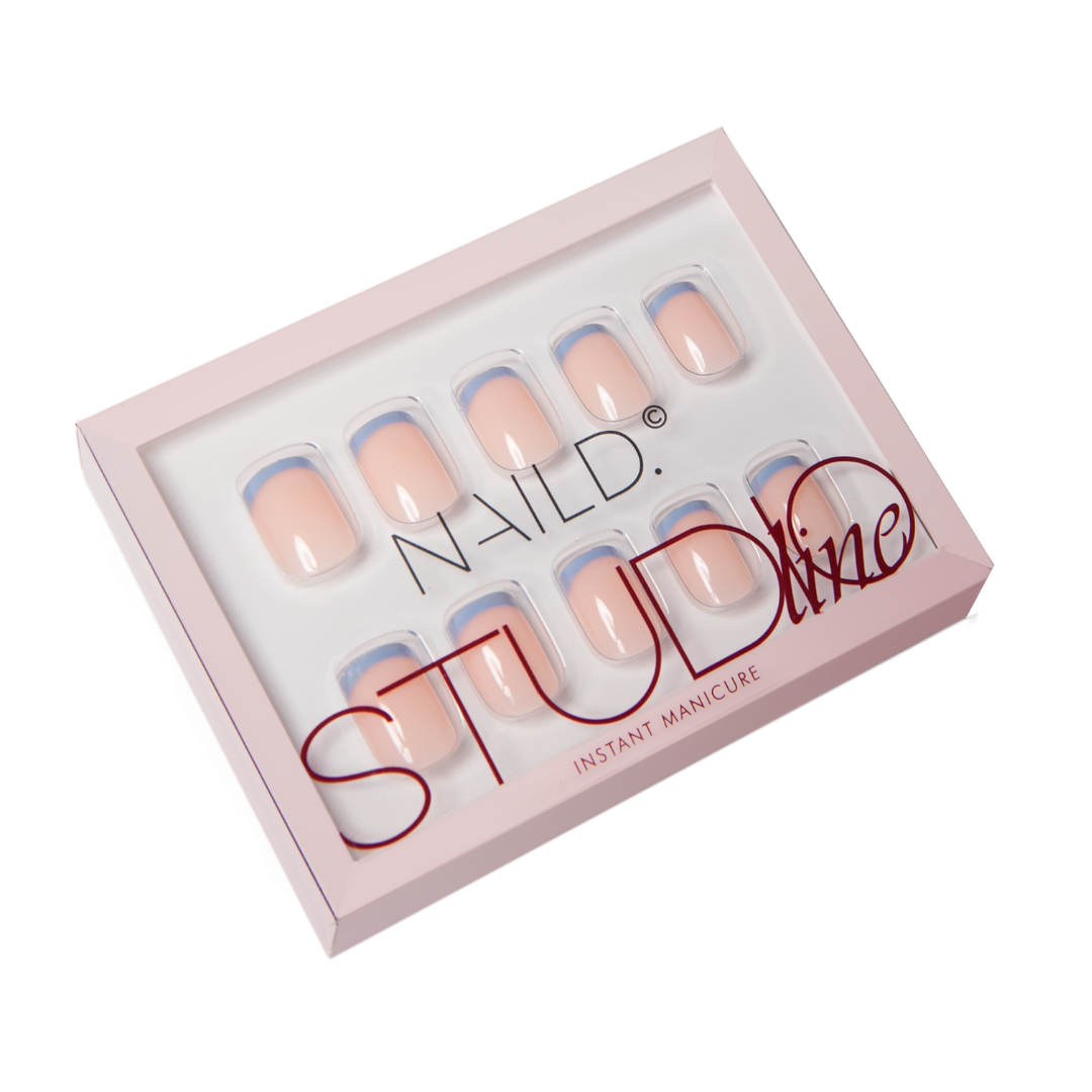 FRENCH BLUE short artificial nails 