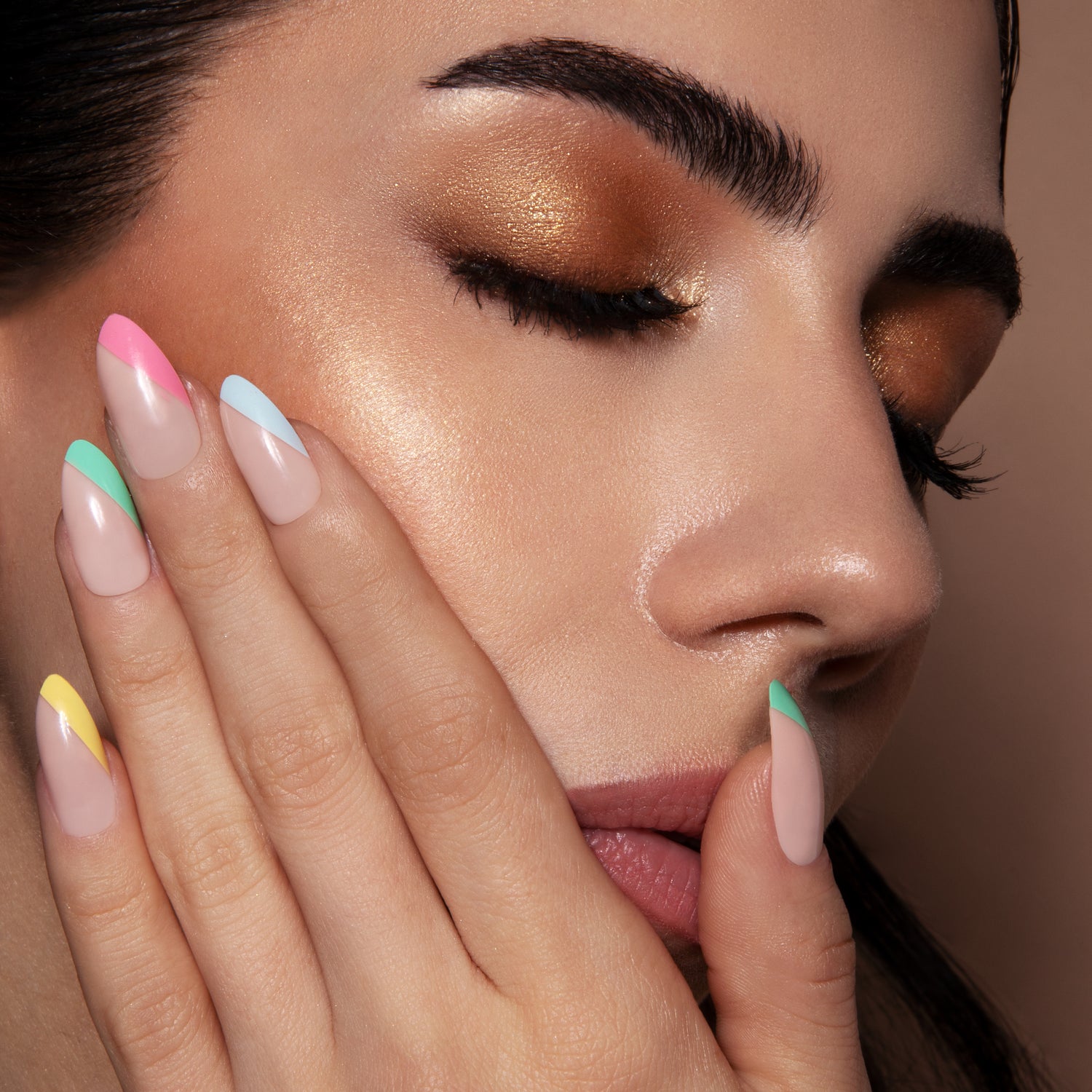 Rainbow Stiletto Press on Nails