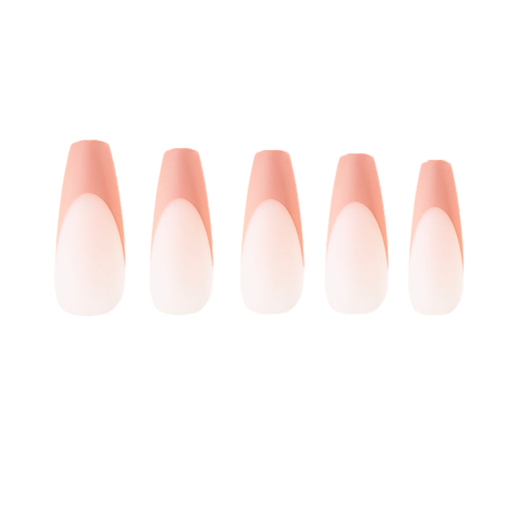 Matt chocolate cream extra-long Press On Nails (inkl. Nagelkleber)