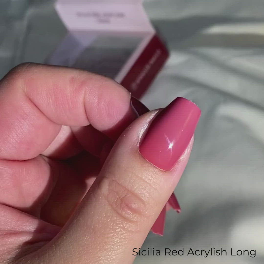 SICILIA RED ACRYLISH (long) artificial nails