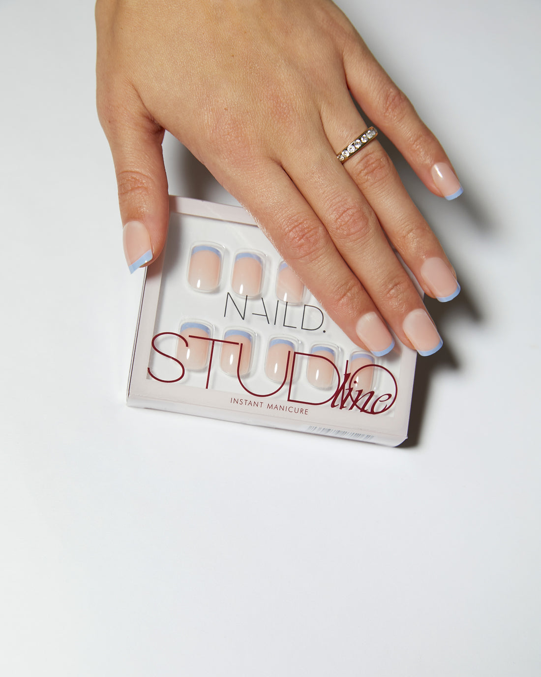 FRENCH BLUE short artificial nails 