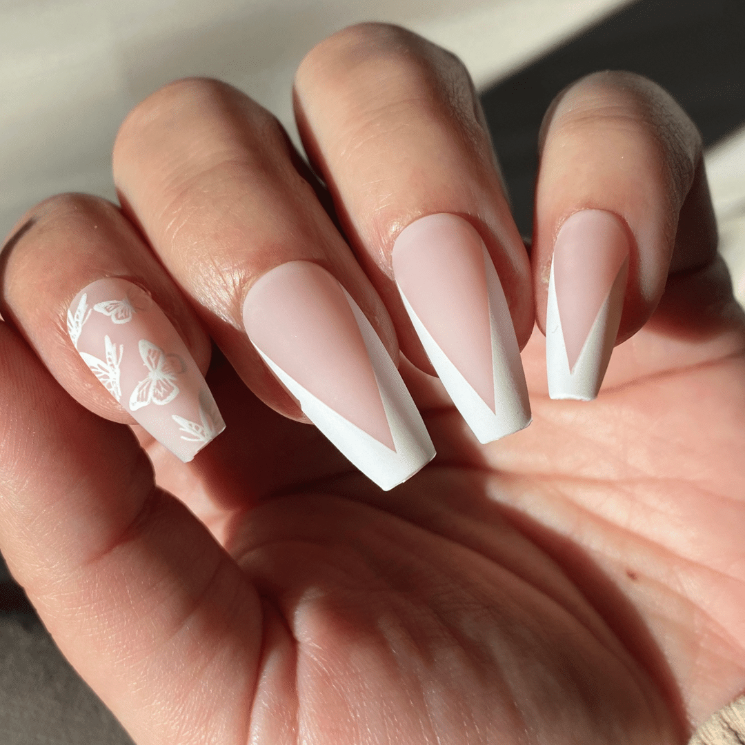 Bestie French extra-lunghi unghie finte (incl. colla per unghie)