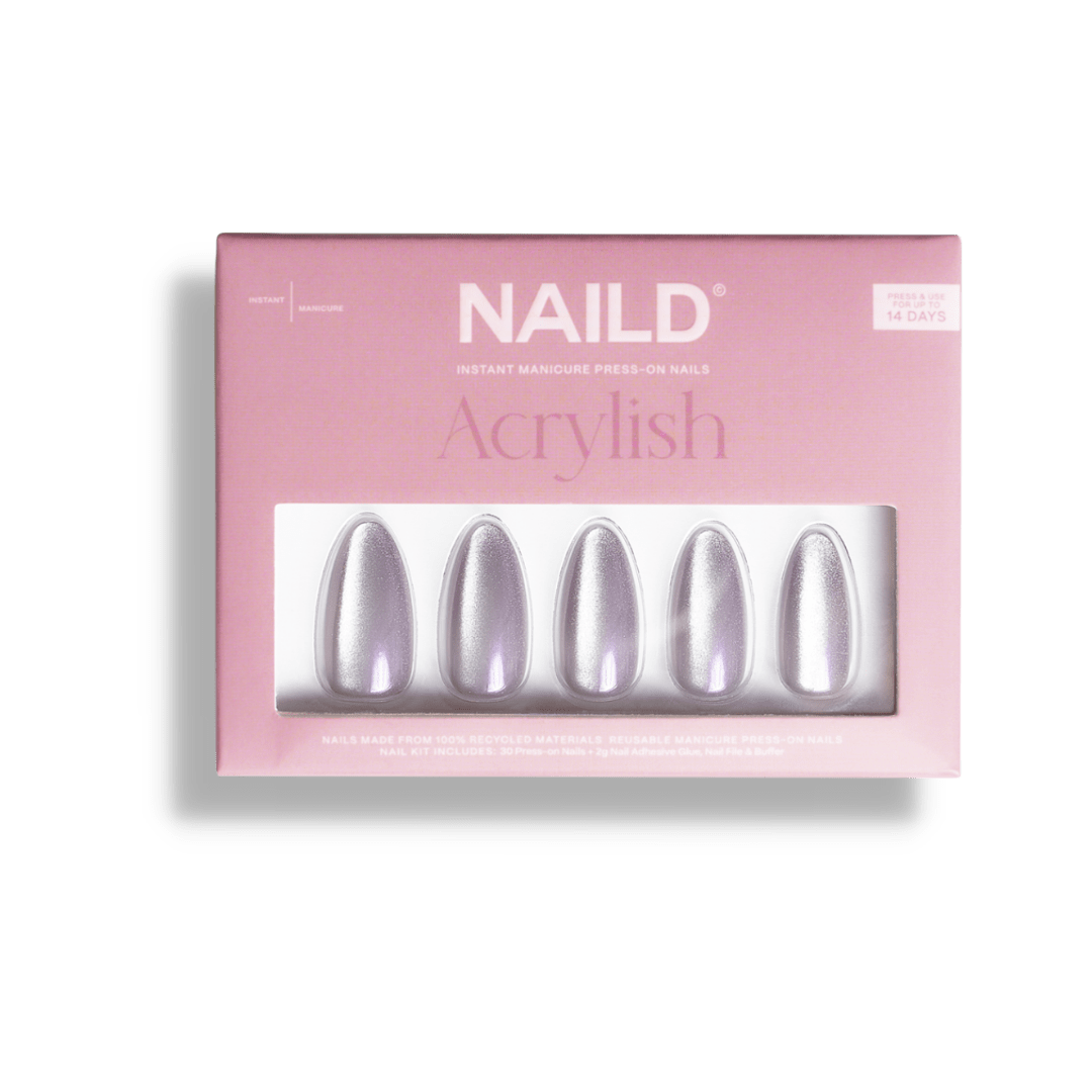 CAT EYE Acrylish (almond extra long) Press on Nails