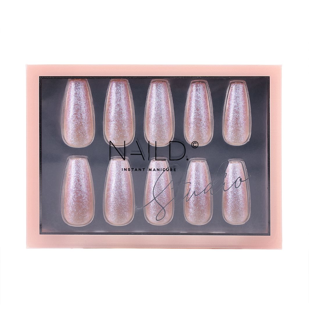GLITTER Acrylish (extra long) artificial nails