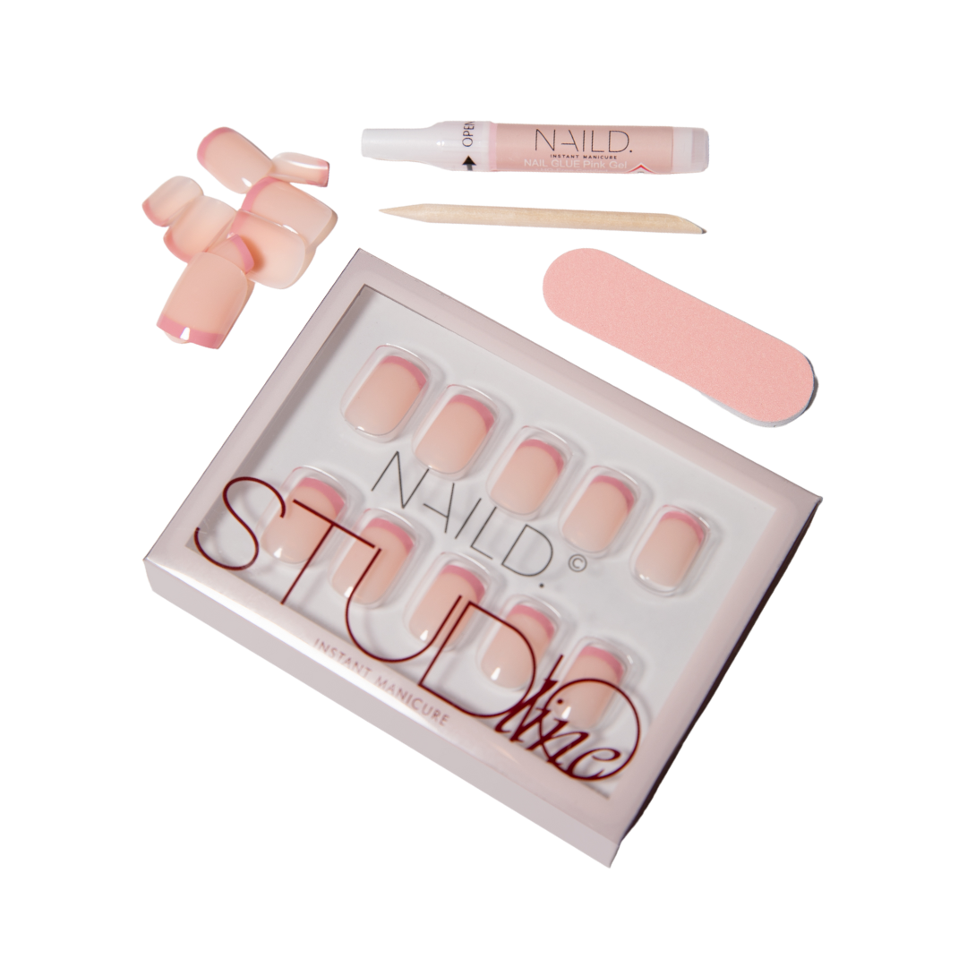 FRENCH ROSE short Nailed Press on Nails 
