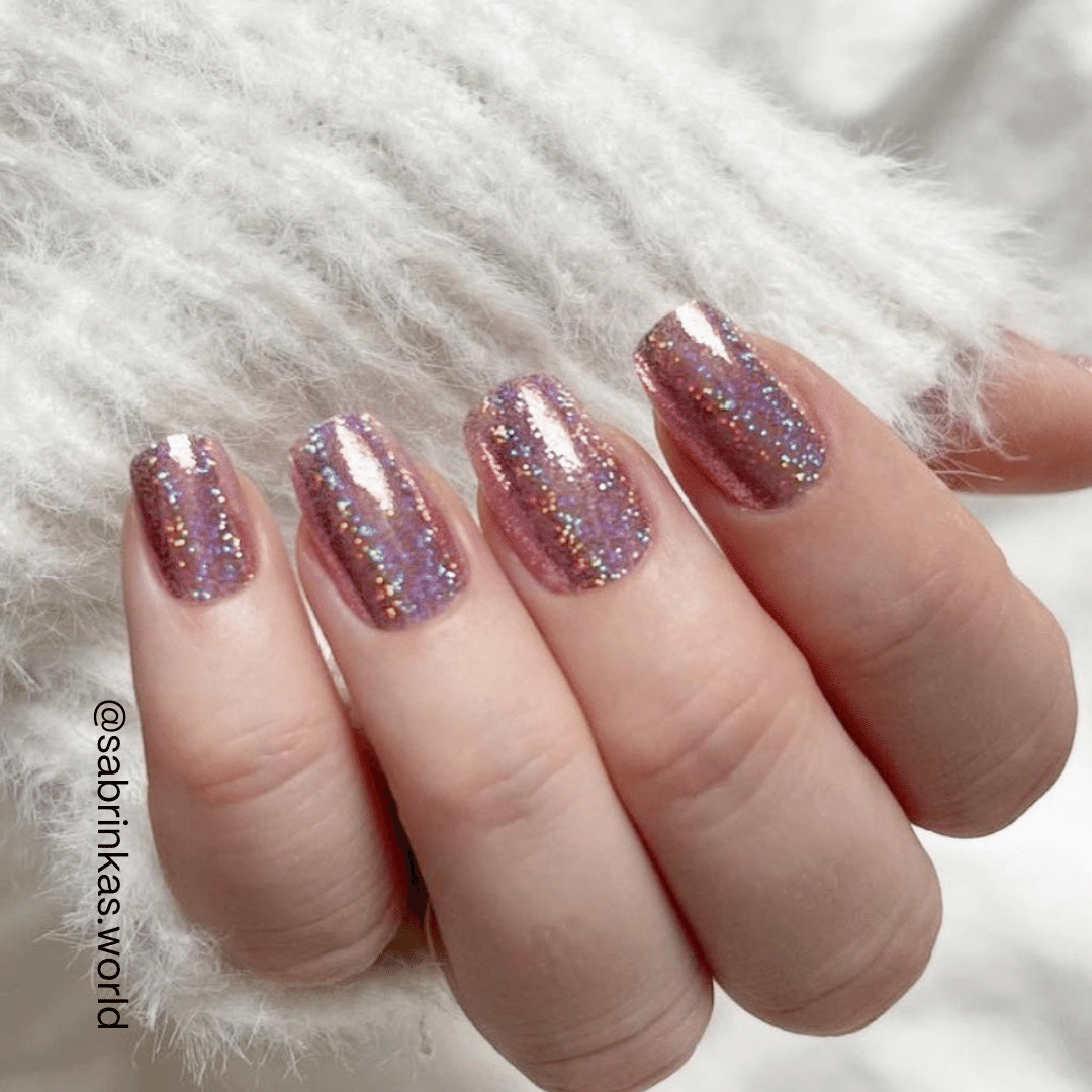 glitter pink nails press on nail 