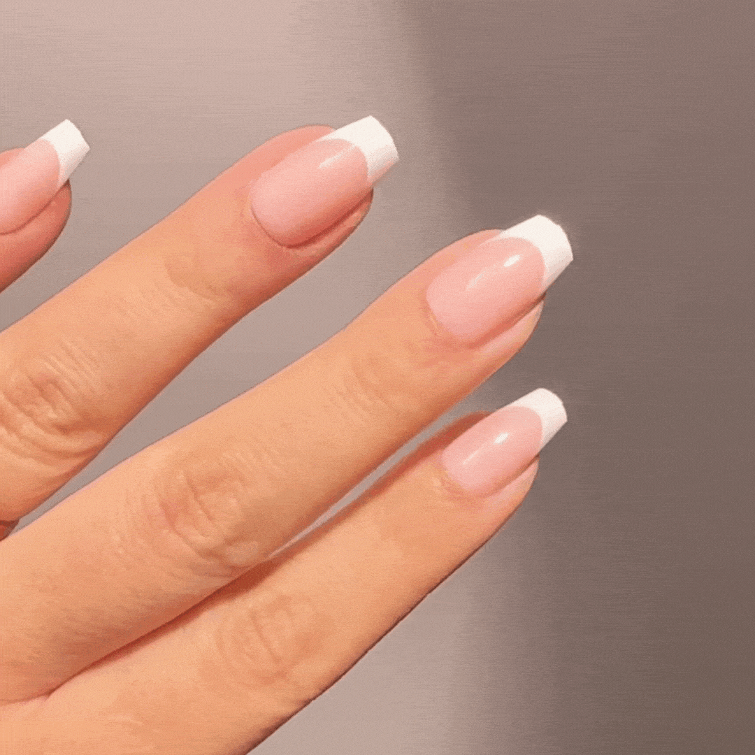 FRENCH WHITE Acrylish Softgel Press On Nails